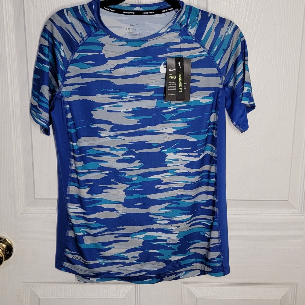 Nike PRO DRI-FIT Kids Blue Camouflage